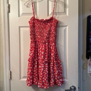 NWOT Sienna Sky Coral Dress with White Floral Accents